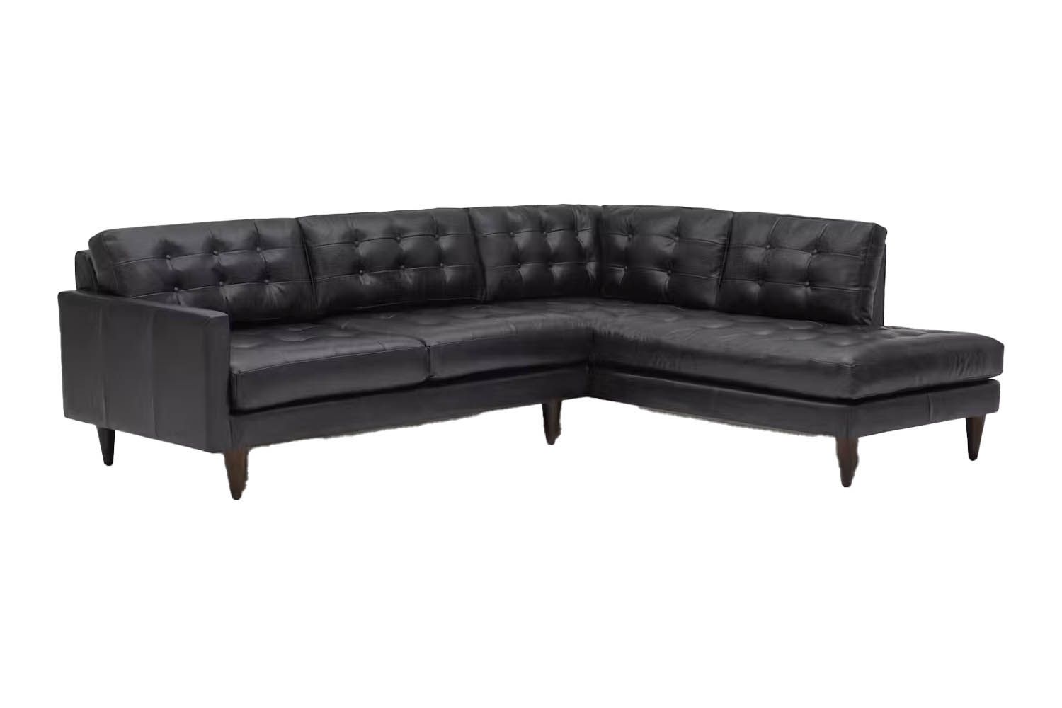 Joybird Eliot Leather Sectional with Bumper