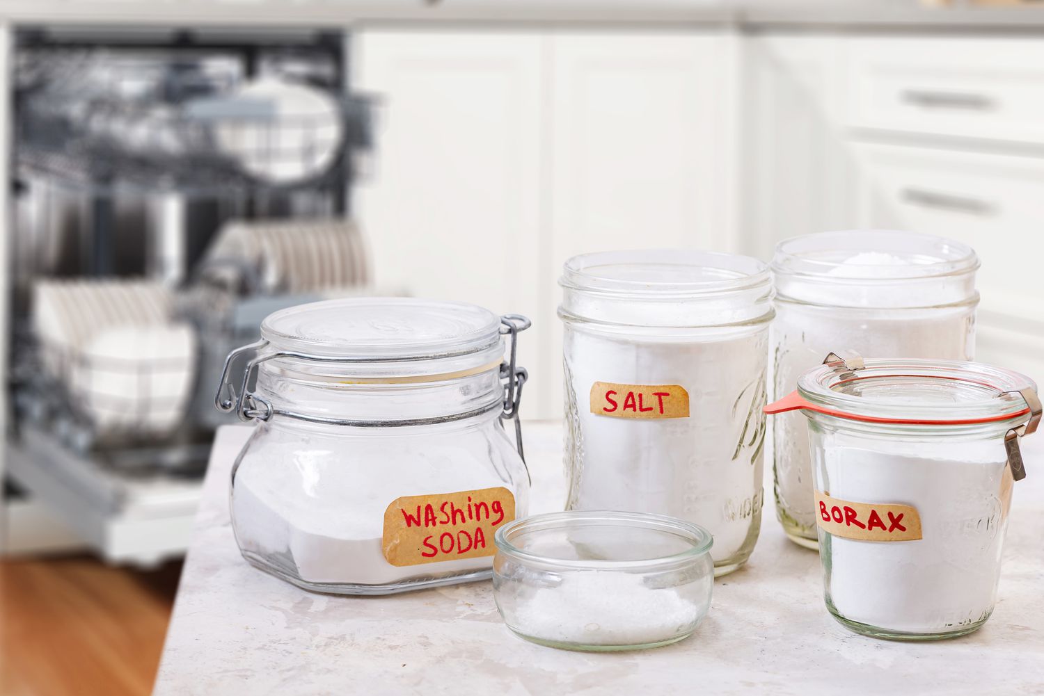 mixing together borax, salt, and washing soda